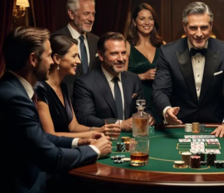 Ekskluzywny wieczór VIP z mobilnymi stołami pokerowymi w luksusowym wnętrzu